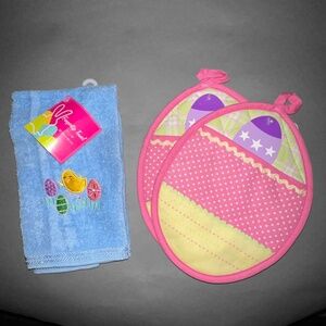 Easter Themed Hand Towel & Potholders